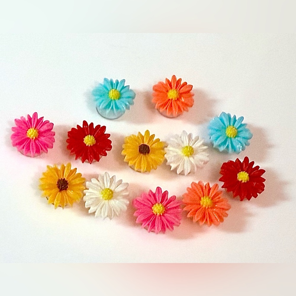 12 Resin Flower Croc Charms Shoe Charm Jibbit Disney Croc Charms